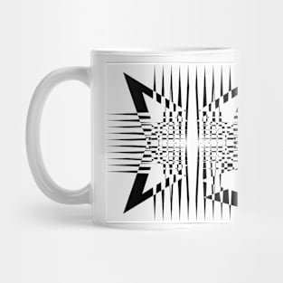 Geometric explosion black and white Mug